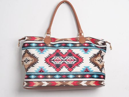 Wholesale PU Aztec Ethnic Style Portable Crossbody Bag with Cow Pattern Large Capacity Travel Bag For Discount