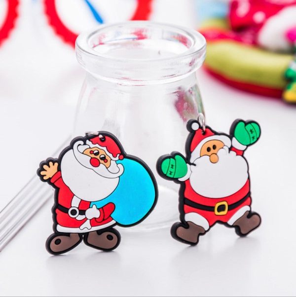 Wholesale Silicone Christmas Decorations Keychain For Sale