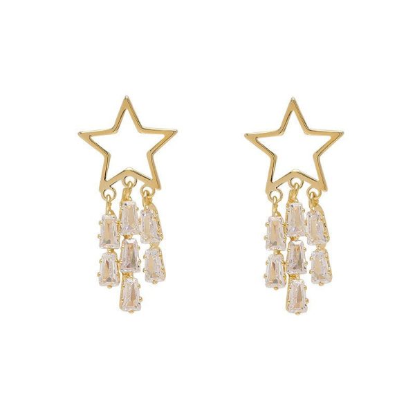 Wholesale Star Tassel Copper Earrings on Sale