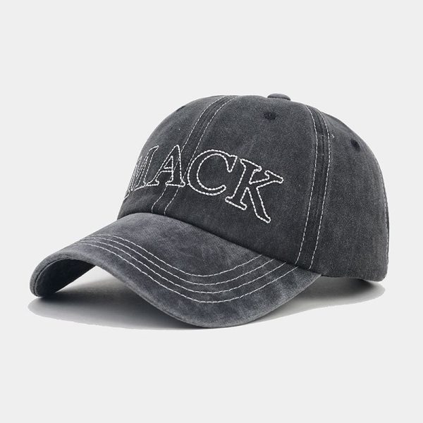 Wholesale Washed Cotton Topstitch Embroidered Letters Baseball Cap For Sale