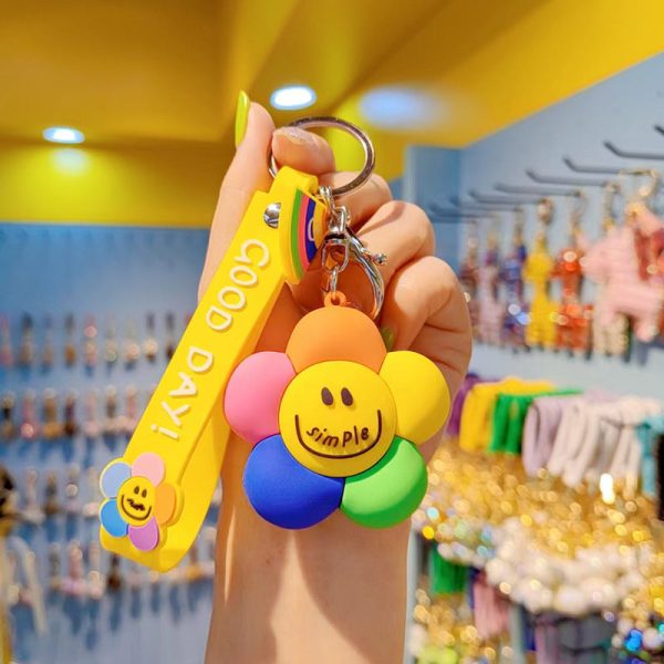 Wholesale Sunflower Soft Rubber Doll Keychain Sale