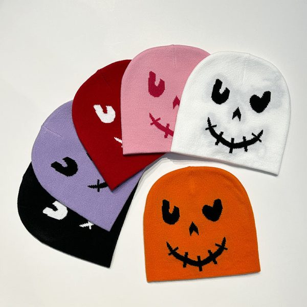 Wholesale Acrylic Halloween Smiling Face Woolen Hats Online now