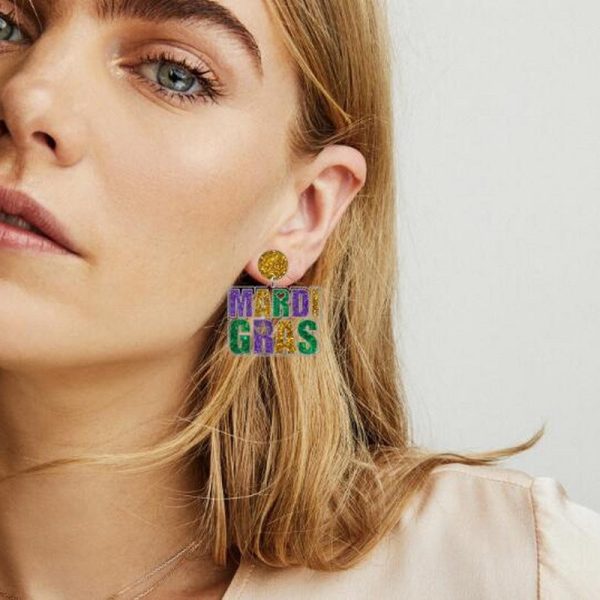 Wholesale Three Color Carnival Acrylic Earrings Online now