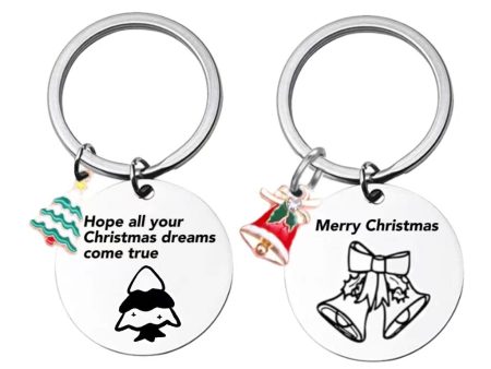 Wholesale Stainless Steel Christmas Tree Bells Keychain Online