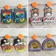 Wholesale 2pairs pack Wooden Halloween Rainbow Pumpkin Earrings For Cheap