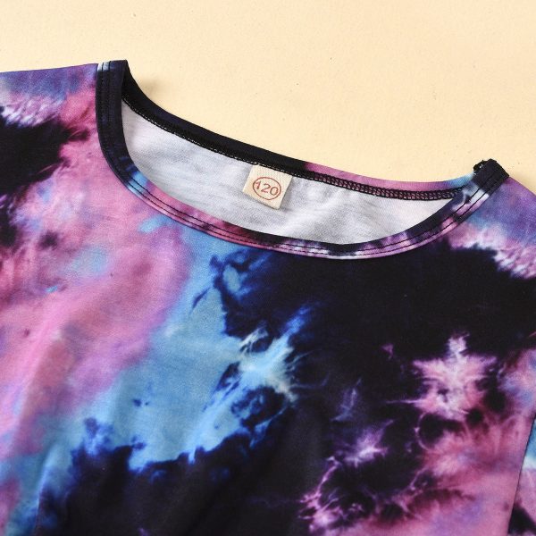 Wholesale Tie Dye Round Neck Short Sleeve Tape Top+Short Shorts Baby Clothes Online