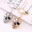 Wholesale Zinc Alloy Color Rhinestone Skull Keychain For Discount