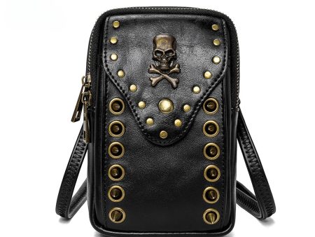 Wholesale PU Skull Head Rivet Mobile Phone Bags Online now