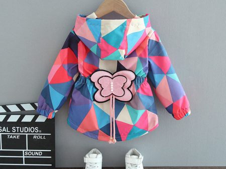 Wholesale Spring and Autumn Jacket Butterfly Polyester Baby Clothes Online Sale