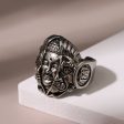 Wholesale Vintage Human Head Open Alloy Ring Fashion