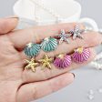 Wholesale Starfish Seashell 4 Pieces Alloy Earrings Online now