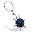 Wholesale Zinc Alloy Rudder Compass Car Keychains Supply