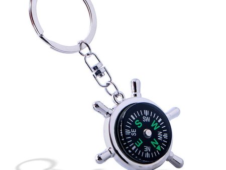 Wholesale Zinc Alloy Rudder Compass Car Keychains Supply