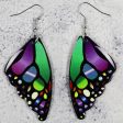 Wholesale Symmetrical Butterfly Wings Leather Earrings Online Sale