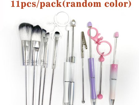 Wholesale 11pcs pack DIY Beadable Set Ballpoint Pen Makeup Brush Set Keychain Card Holder on Sale