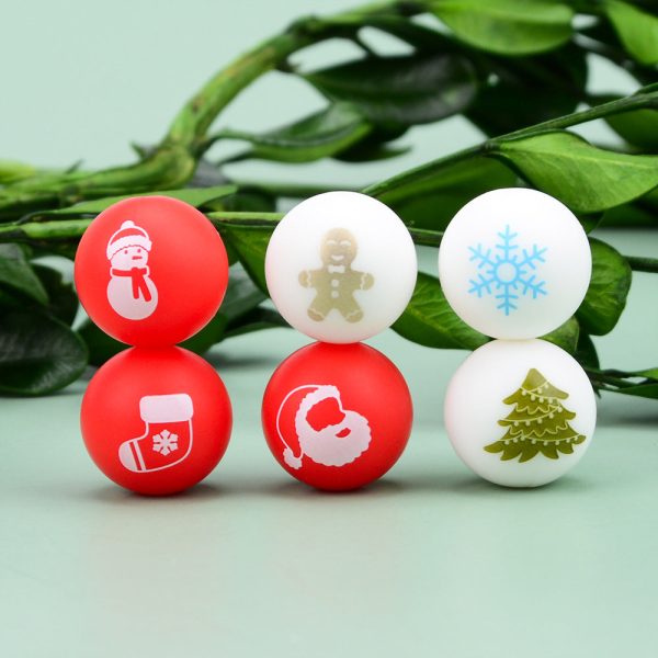 Wholesale 100PCS Silicone Christmas Theme Beads Fashion