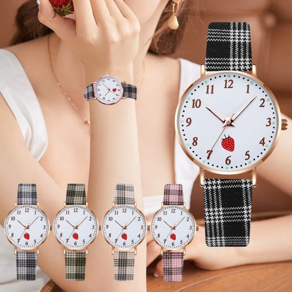 Wholesale Strawberry Pattern Versatile Quartz Watch Discount