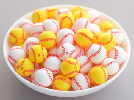 Wholesale 100PCS Baseball Basketball PP Silicone Beads For Discount