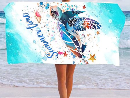 Wholesale Printing Quick Dry Water Absorbent Sunscreen Double Faced Fleece Beach Towel Sale