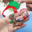 Wholesale 2PCS Christmas Stocking Silver Alloy Bracelet Hot on Sale