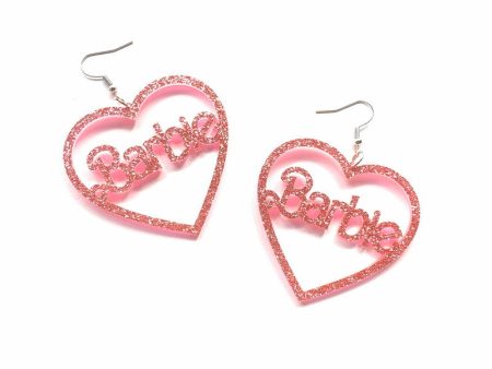 Wholesale Valentine s Day Love Hollow Pink Acrylic Earrings For Cheap