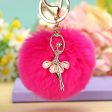 Wholesale Water Diamond Barre Dance Rex Rabbit Hair Ball Little Angel Keychain on Sale