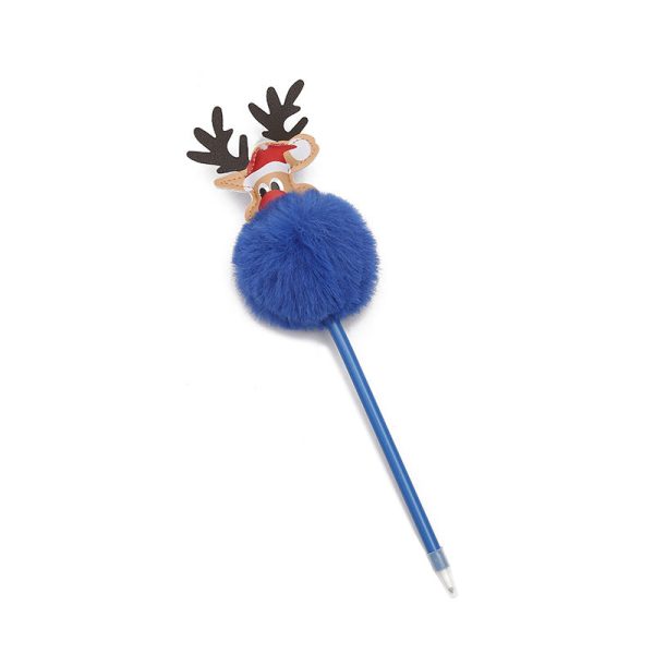 Wholesale Christmas Elk Plastic Plush Cartoon Ballpoint Pen Hot on Sale