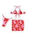 Wholesale Three Piece Set Tie Dye Print Tether Swimwear For Sale