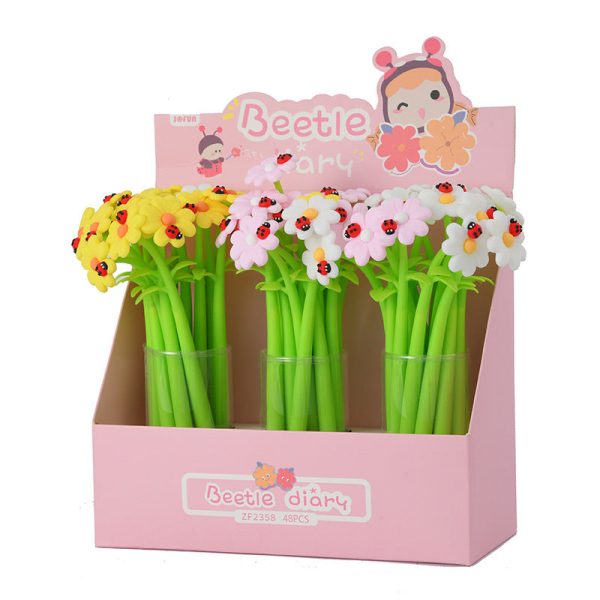 Wholesale 48pcs box Four Leaf Flower Soft Silicone Styling Pen For Discount