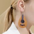 Wholesale Water Drop Guitar Leopard Cactus Leather Earrings Online Sale