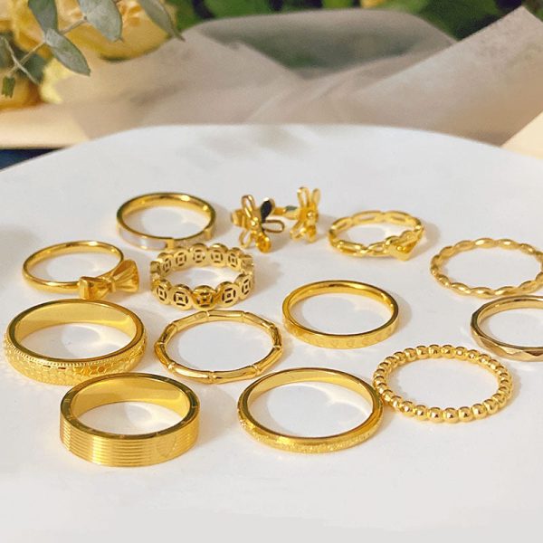 Wholesale Titanium Steel Gold Ring For Sale