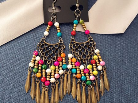 Wholesale Vintage Tassels Alloy Earrings Hot on Sale