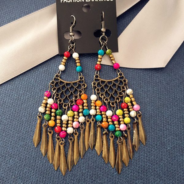 Wholesale Vintage Tassels Alloy Earrings Hot on Sale