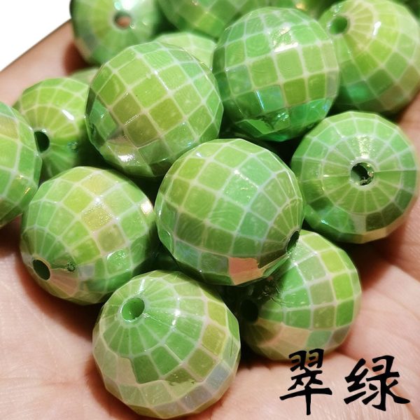 Wholesale 200PCS Colorful Plaid Acrylic Beads Fashion