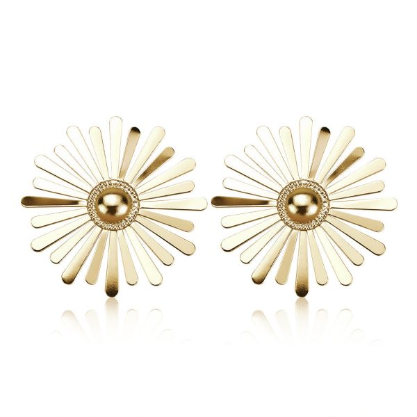 Wholesale Sunflower Bright Alloy Earrings For Sale