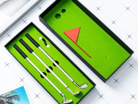 Wholesale Mini Golf Club Metal Ballpoint Pen Gift Box Set Cheap