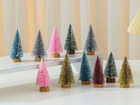 Wholesale 4PCS 10cm*4.5cm Colored Gold Onion Pink Cedar Christmas Tree PVC Ornaments Cheap