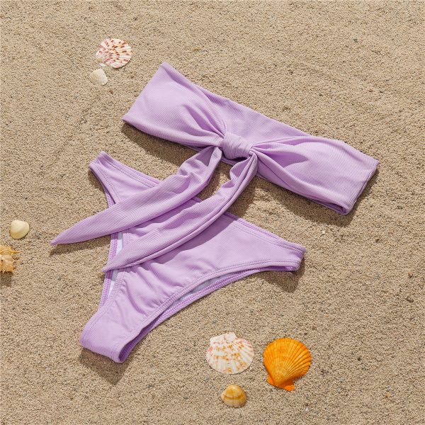 Wholesale Thread Fabric Bandeau Polyester Swimwear For Discount