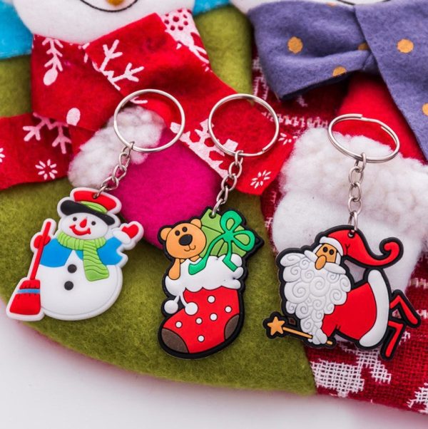 Wholesale Silicone Christmas Decorations Keychain For Sale