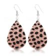 Wholesale PU Leopard Print Water Droplets Earrings Cheap