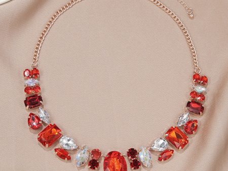 Wholesale Vintage Colored Diamonds Inlaid with Acrylic Necklaces Online Sale