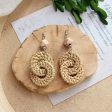 Wholesale Straw Rattan Woven Alloy Earrings For Discount