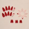 Wholesale Almond Nail Bright Red Diamond Nail Stickers Cheap