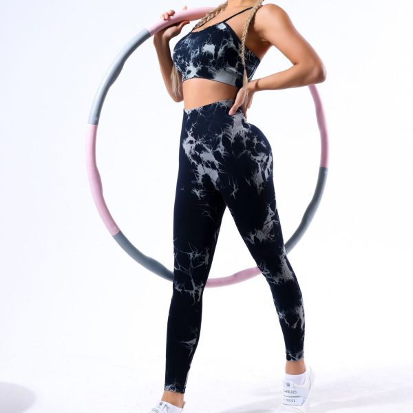 Wholesale Tie Dye Seamless Set Yoga Clothes For Discount