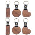 Wholesale Manual DIY Wood Leather Love Circle Rectangular Keychain Supply