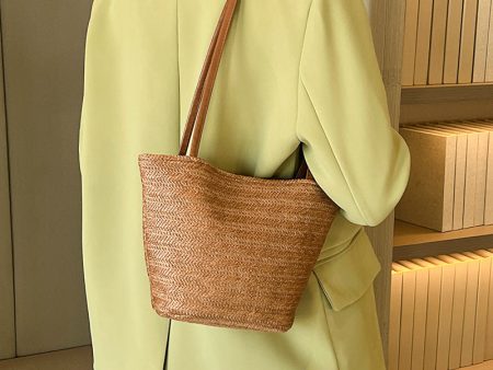 Wholesale High Capacity One Shoulder Handheld Straw Woven Bag Sale