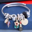 Wholesale Stainless Steel Wire Crystal Sunflower Lipstick Pearl Tassel Bracelet Cheap