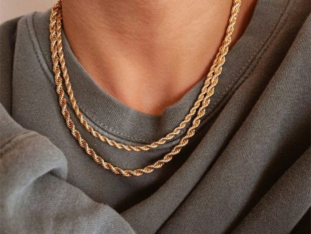 Wholesale Titanium Steel Gold Plated Twist Chain Stainless Steel Clavicle Necklaces Cheap