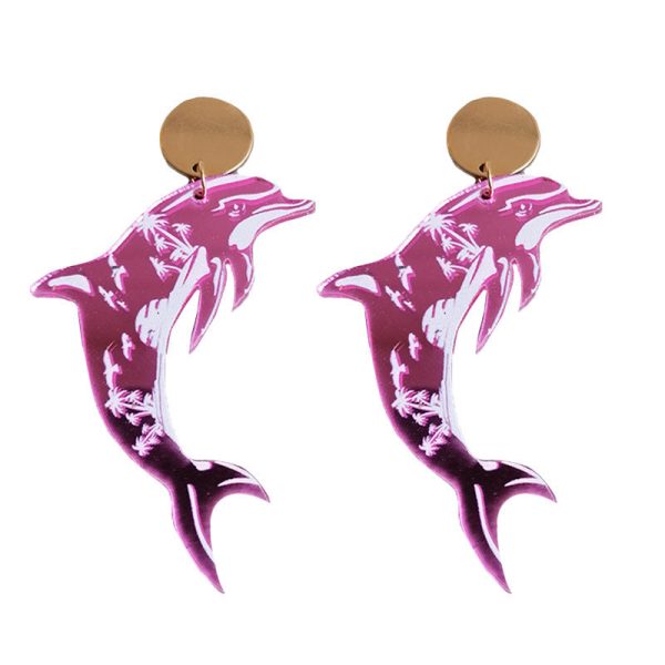 Wholesale 2pairs pack Acrylic Summer Dolphin Holiday Earrings For Sale