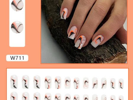 Wholesale Mid-Long Irregular Stripe Corrugated Nail Stickers Hot on Sale